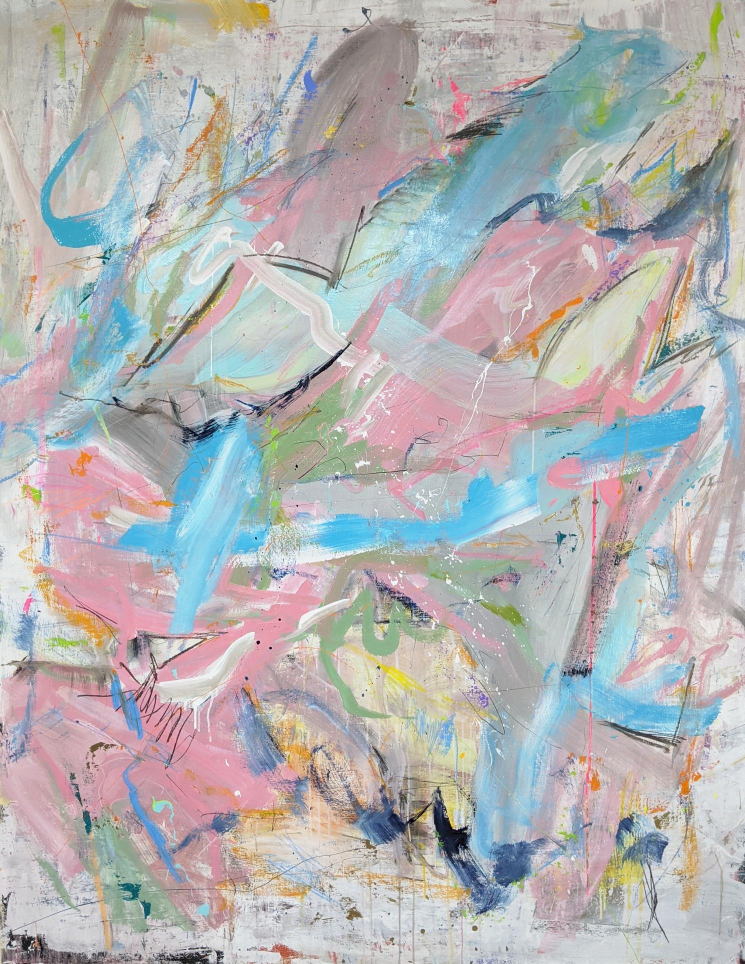 Abstract Veil Painting by Joseph Conrad-Ferm, Acrylic Oil Mixed Media on Canvas For Sale 1