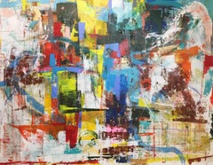 Pintura abstracta en aluminio de Joseph Conrad-Ferm, Técnica mixta acrílico sobre lienzo