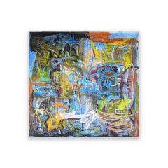 Abstract Curroon Painting by Joseph Conrad-Ferm, Acrylic Mixed Media on Canvas