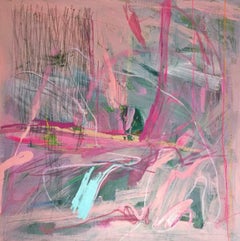Abstract Eve and Adam Painting by Joseph Conrad-Ferm, Acrylic Mixed Media Canvas