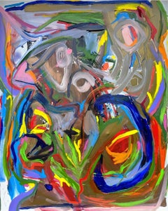 Cuadro Jardinero abstracto de Joseph Conrad-Ferm, Técnica mixta acrílico sobre lienzo