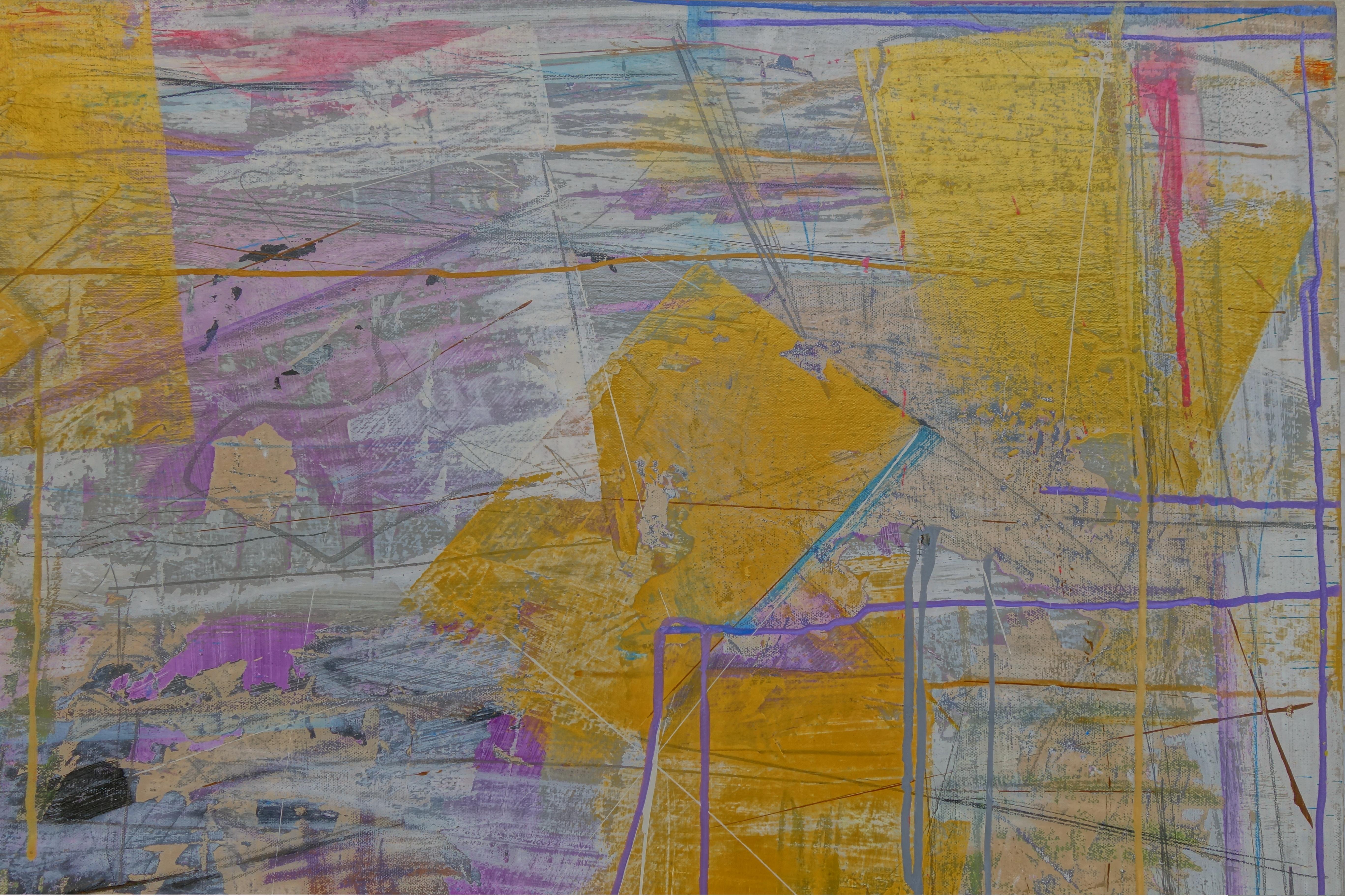 Old as Rome - Gray Abstract Painting by Joseph Conrad-Ferm
