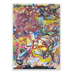 Pittura astratta Pulpo 2 di Joseph Conrad-Ferm, tecnica mista acrilica su tela