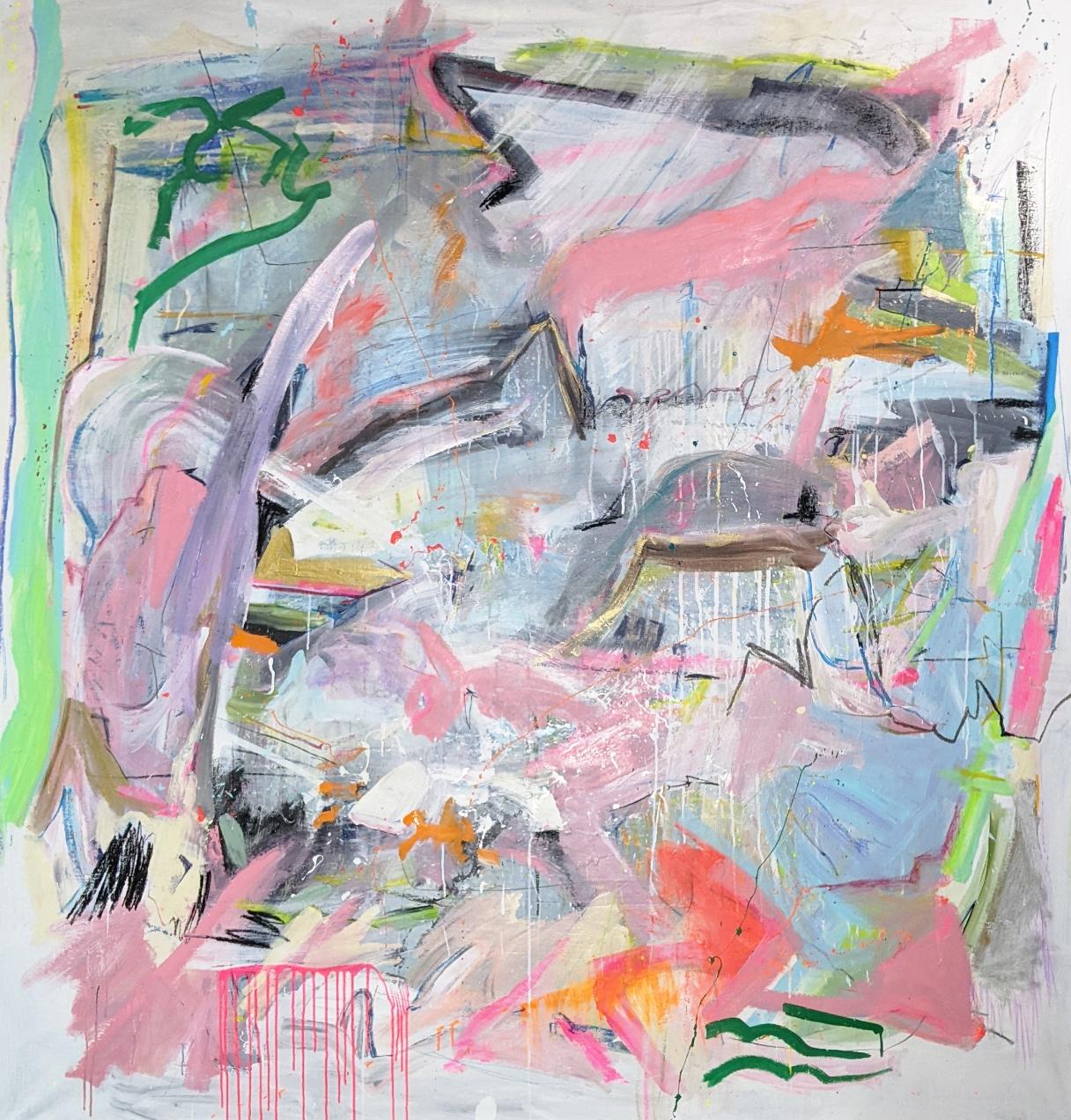 Pittura astratta The New Primo di Joseph Conrad-Ferm, olio su tela con tecnica mista in vendita 1