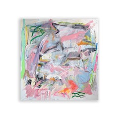 Pittura astratta The New Primo di Joseph Conrad-Ferm, olio su tela con tecnica mista