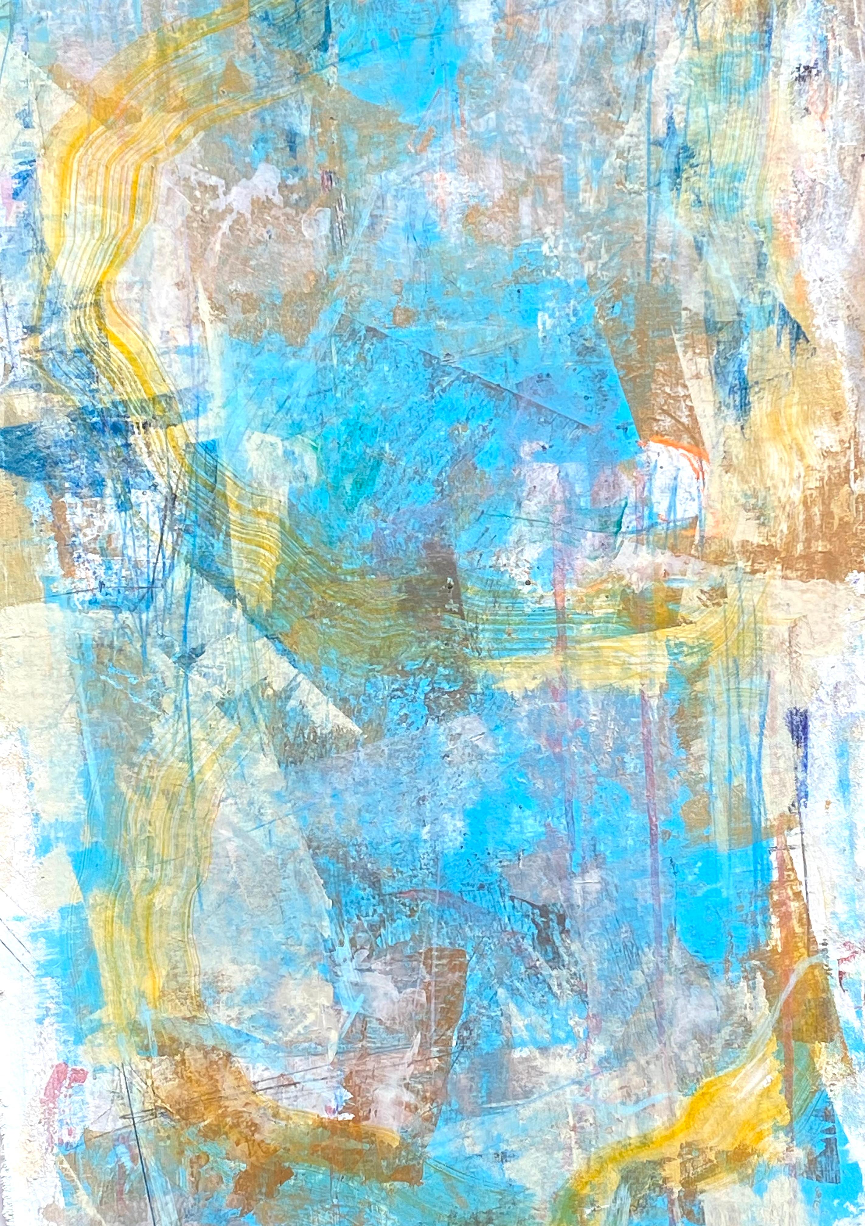 Quadro originale in acrilico su tela montato su plexiglass trasparente dell'artista contemporaneo del Massachusetts Joseph Conrad-Ferm. Firmato in basso al centro dall'artista. Le condizioni sono eccellenti. Senza titolo. Circa 2015.  Cornice bianca