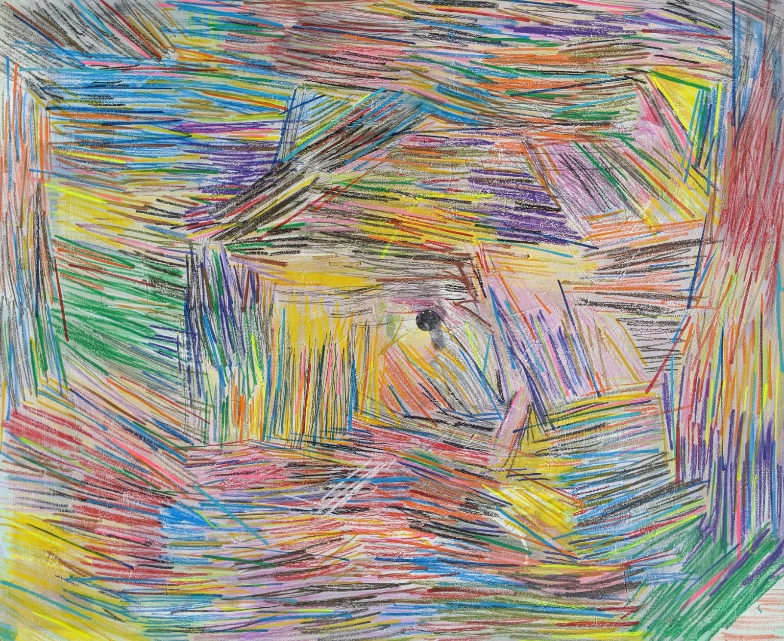 Quadro astratto del campo invernale di Joseph Conrad-Ferm, olio e tecnica mista su tela in vendita 1