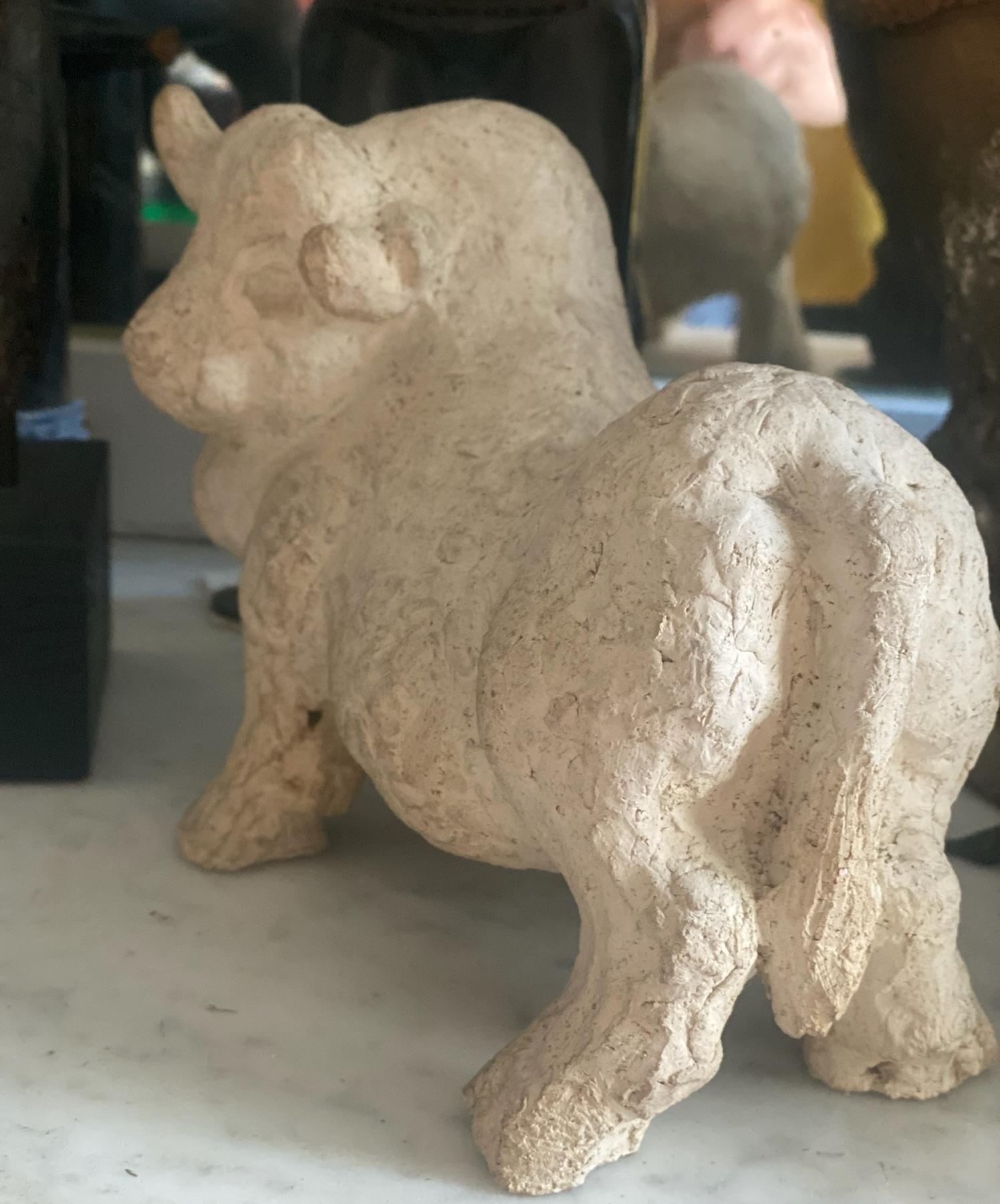 Taurus, A Characterful Guardian: Unique Hand-Modelled Bull Animalier Sculpture For Sale 1