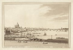 Ansicht der Blackfriars-Brücke von Somerset Place, englische Aquatinta aus dem 18. Jahrhundert