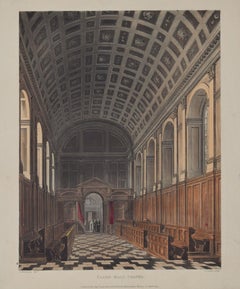 Clare College, Cambridge Chapel engraving by Joseph Stadler for Ackermann