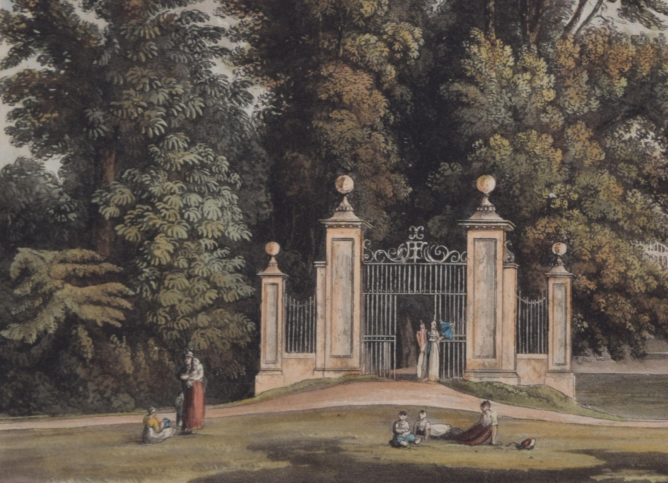 Clare College, Cambridge / Clare Hall / King's College engraving by Stadler - Realist Print by Joseph Constantine Stadler