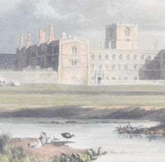 Jesus College, Cambridge 1815 engraving by Joseph Stadler for Ackermann