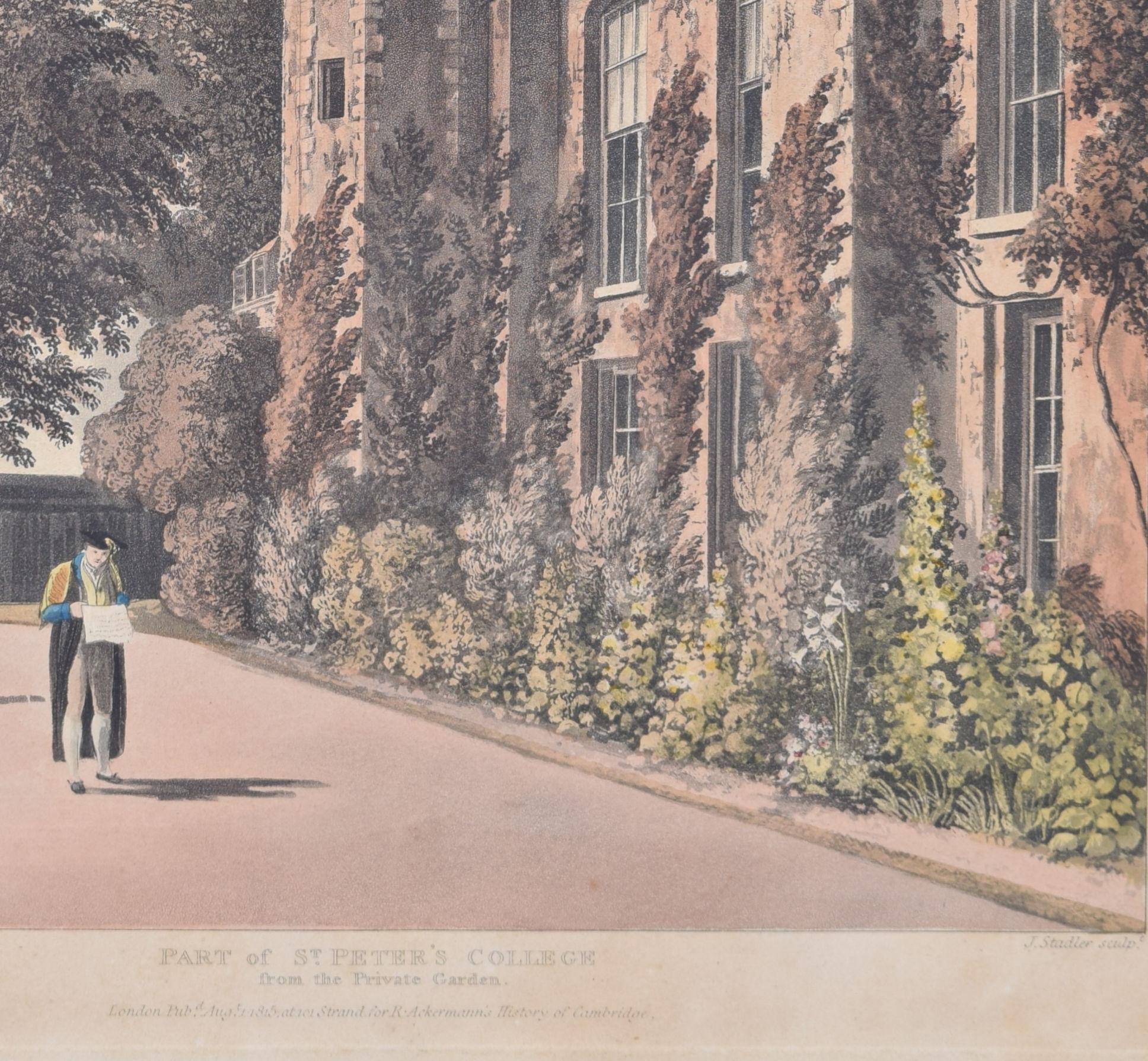 Peterhouse, Cambridge engraving by Stadler after Westall For Sale 1