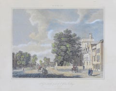 Antique St Giles with a View of St John's College, Oxford engraving by Stadler
