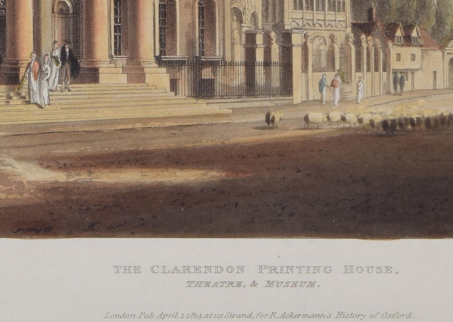 The Clarendon Building, Oxford engraving by Joseph Stadler for Ackermann For Sale 2