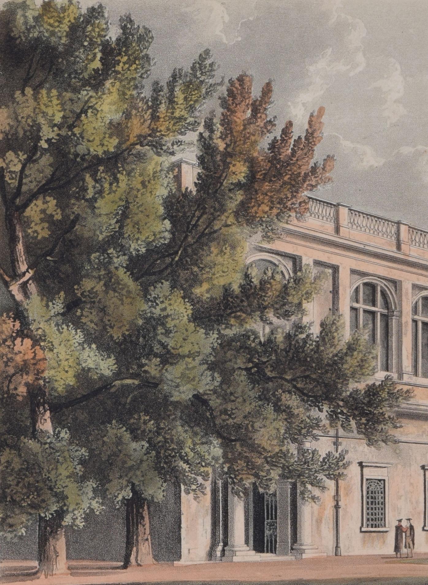 Trinity College, Cambridge Library engraving by Stadler after Westall - Realist Print by Joseph Constantine Stadler