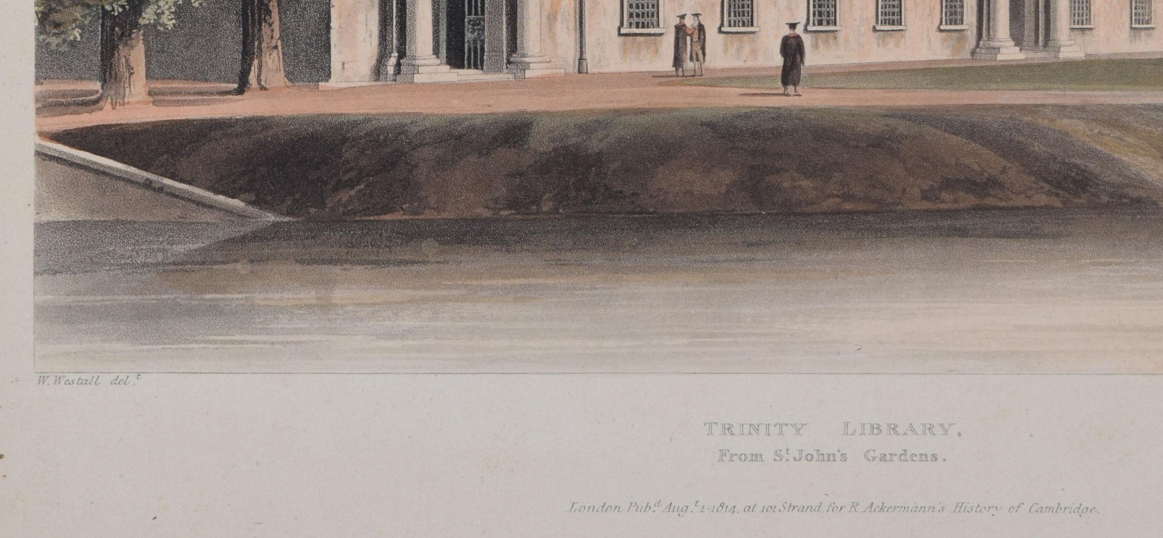 Trinity College, Cambridge Library engraving by Stadler after Westall For Sale 1