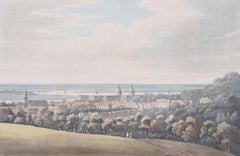 Antique View of Greenwich and Down the River engraving by Stadler after Farington