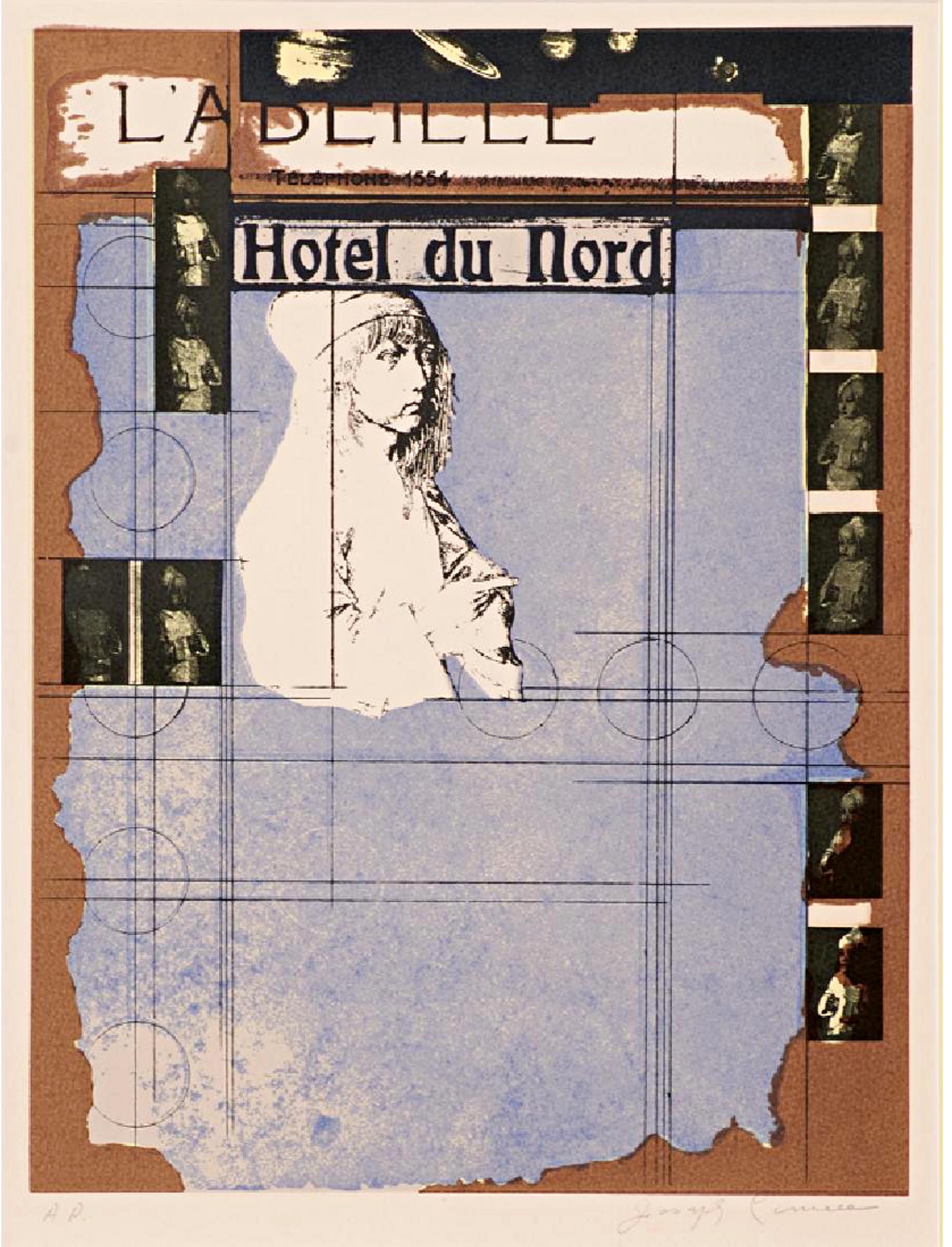 Hotel du Nord (Little Durer) Serigrafia a 5 colori con vernice e stencil Firmato AP