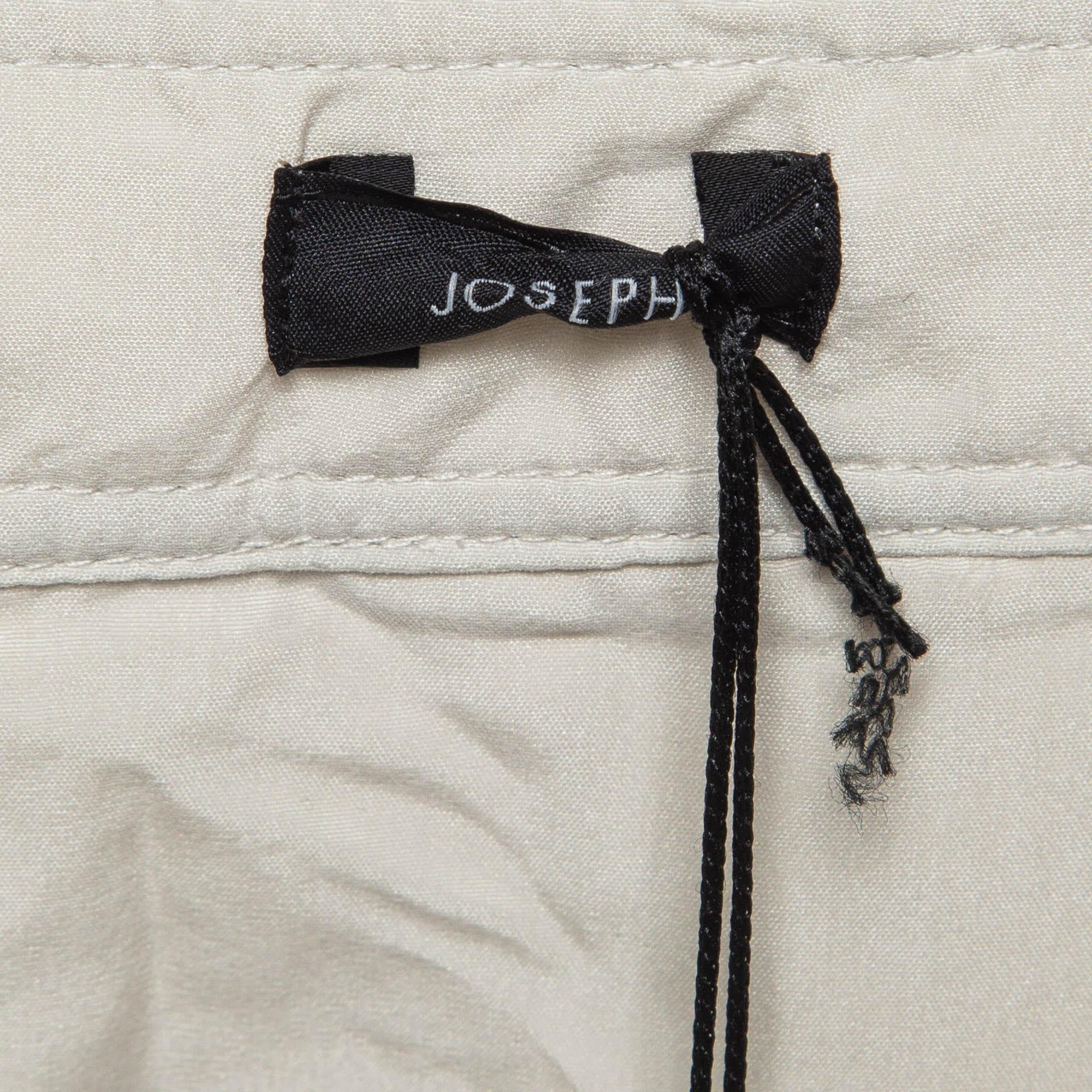 Joseph Cream Parachute Silk Belted Shirt Dress L In Excellent Condition In Dubai, Al Qouz 2