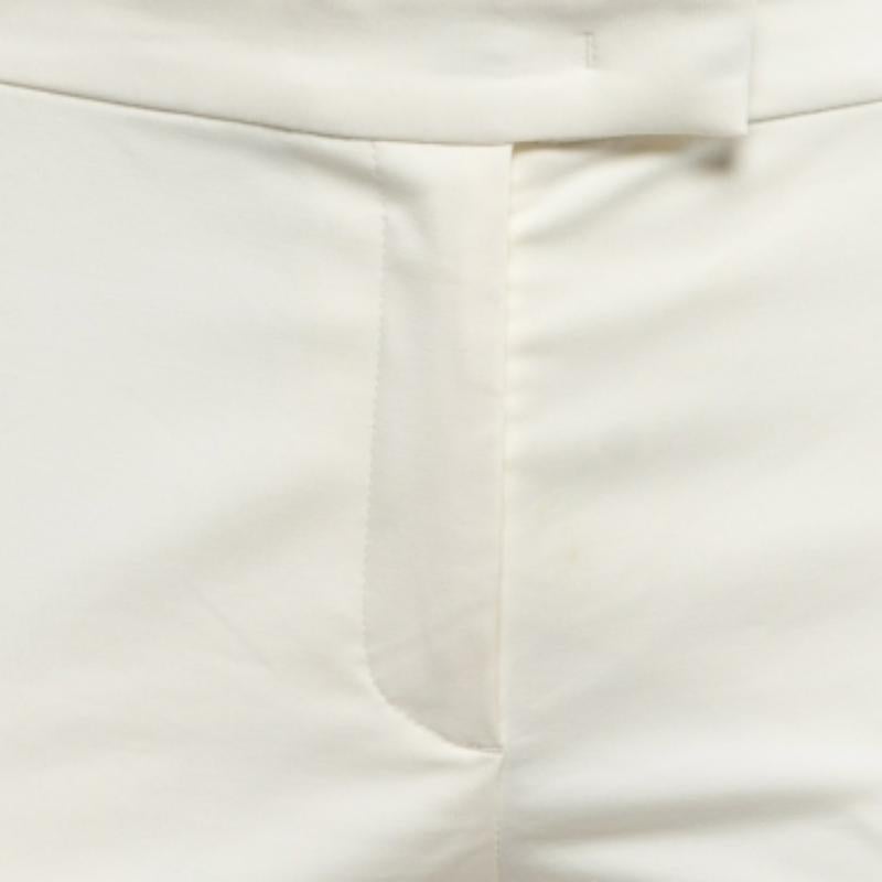 Gris Joseph Cream Stretch Cotton Slim Fit Trousers S en vente