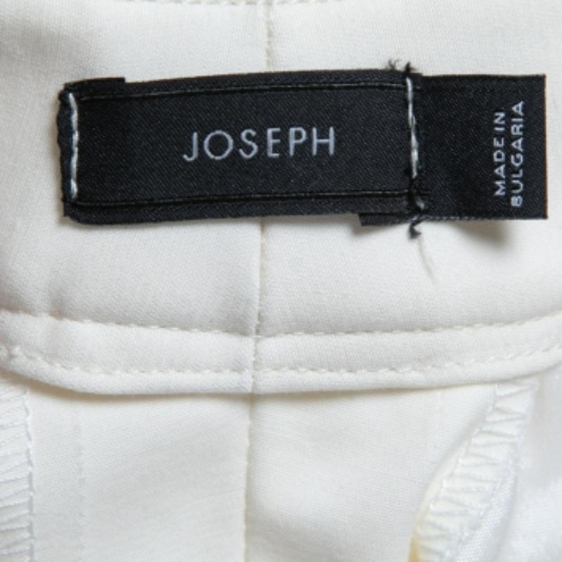 Joseph Cream Stretch Cotton Slim Fit Trousers S Pour femmes en vente