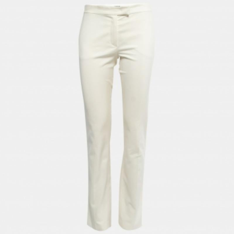 Joseph Cream Stretch Cotton Slim Fit Trousers S