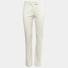 Joseph Cream Stretch Cotton Slim Fit Trousers S