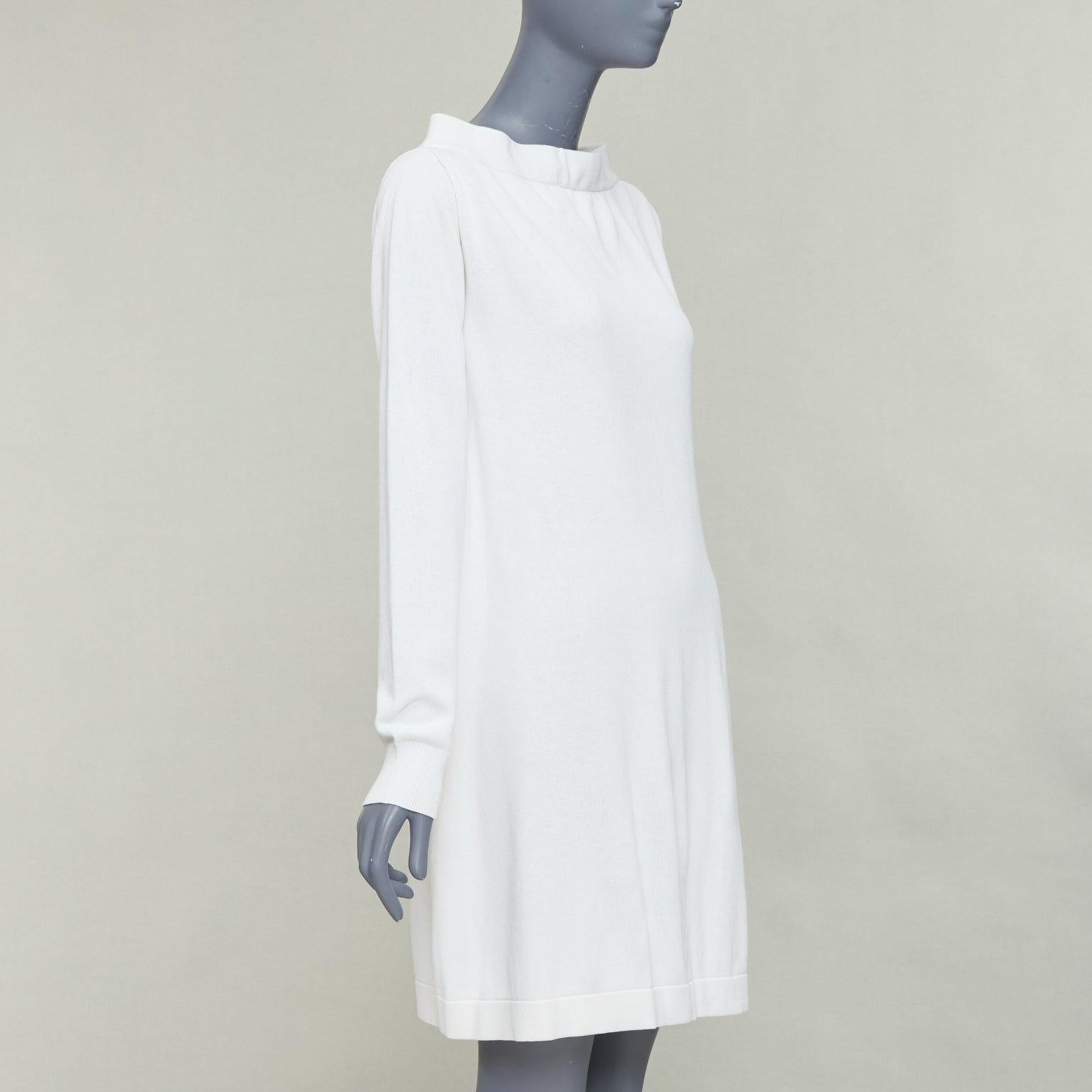 JOSEPH vestido saco raglán en mezcla de viscosa color crema con cuello barco FR34 XS Gris en venta