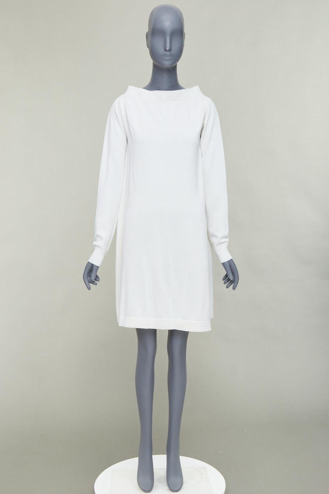 JOSEPH vestido saco raglán en mezcla de viscosa color crema con cuello barco FR34 XS en venta 4