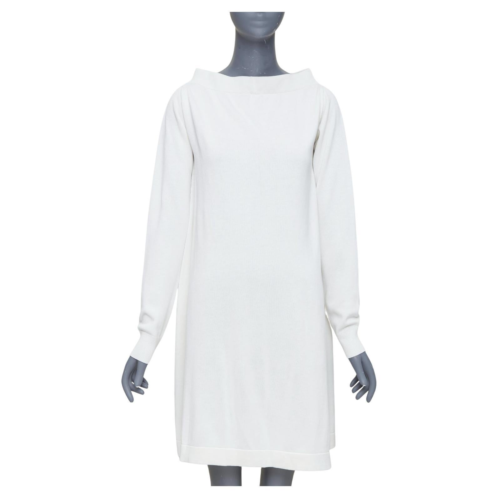 JOSEPH vestido saco raglán en mezcla de viscosa color crema con cuello barco FR34 XS en venta