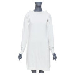 JOSEPH crème mélange de viscose hi col bateau robe sac raglan FR34 XS