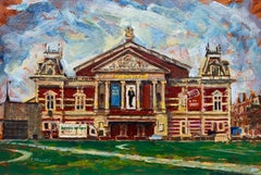 The Concertgebouw, 1881, Amsterdam, Netherlands, original oil by American artist