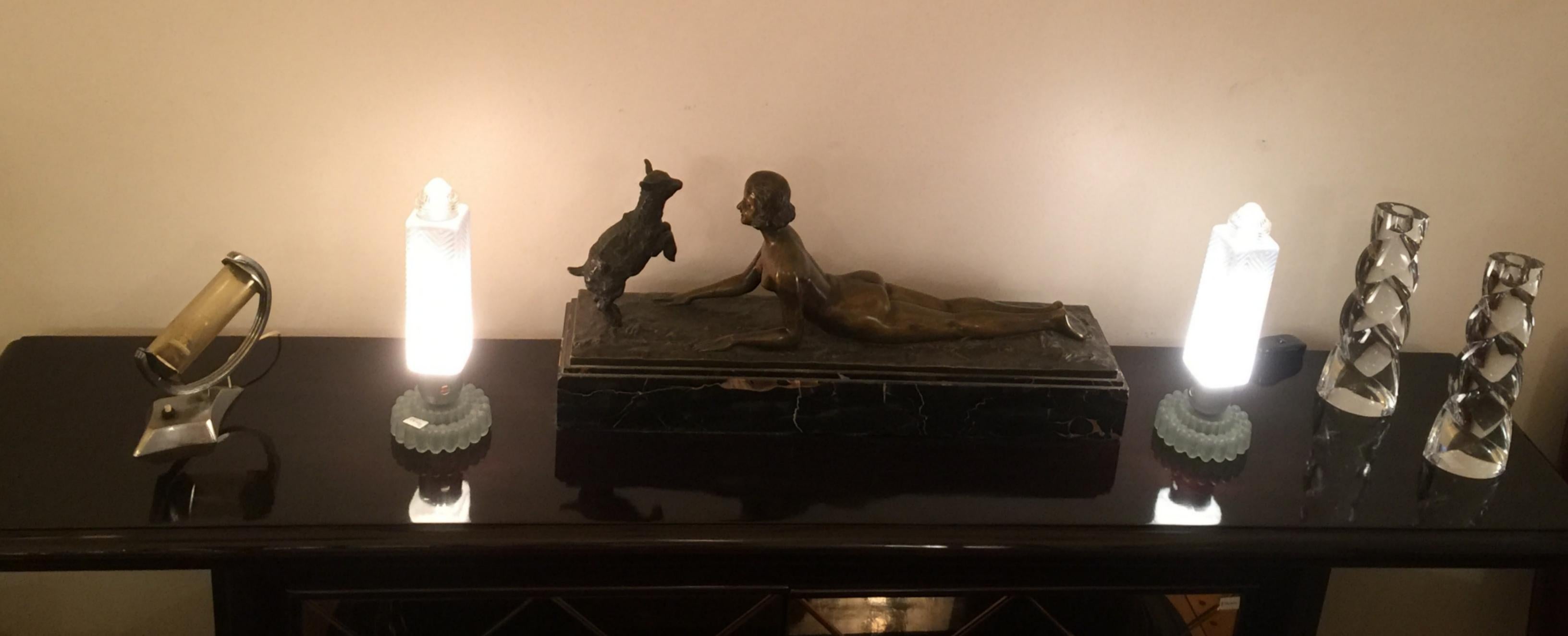 Early 20th Century Joseph D´Aste Sculpture Italian, Art Deco Woman For Sale