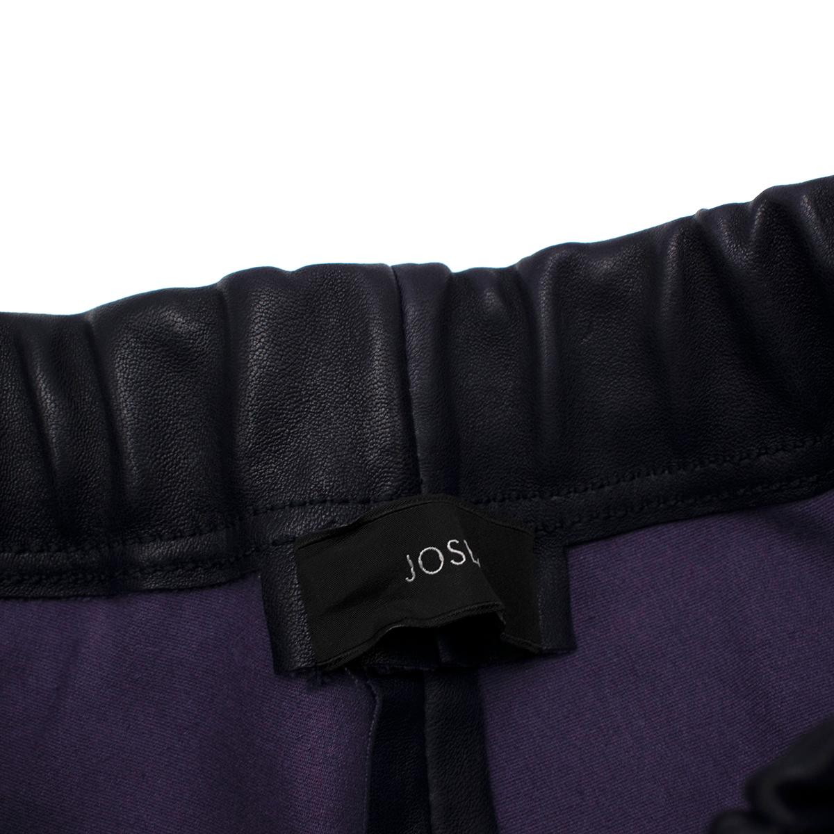Joseph Dark Purple Stretch-Leather Leggings - US 8 In New Condition For Sale In London, GB