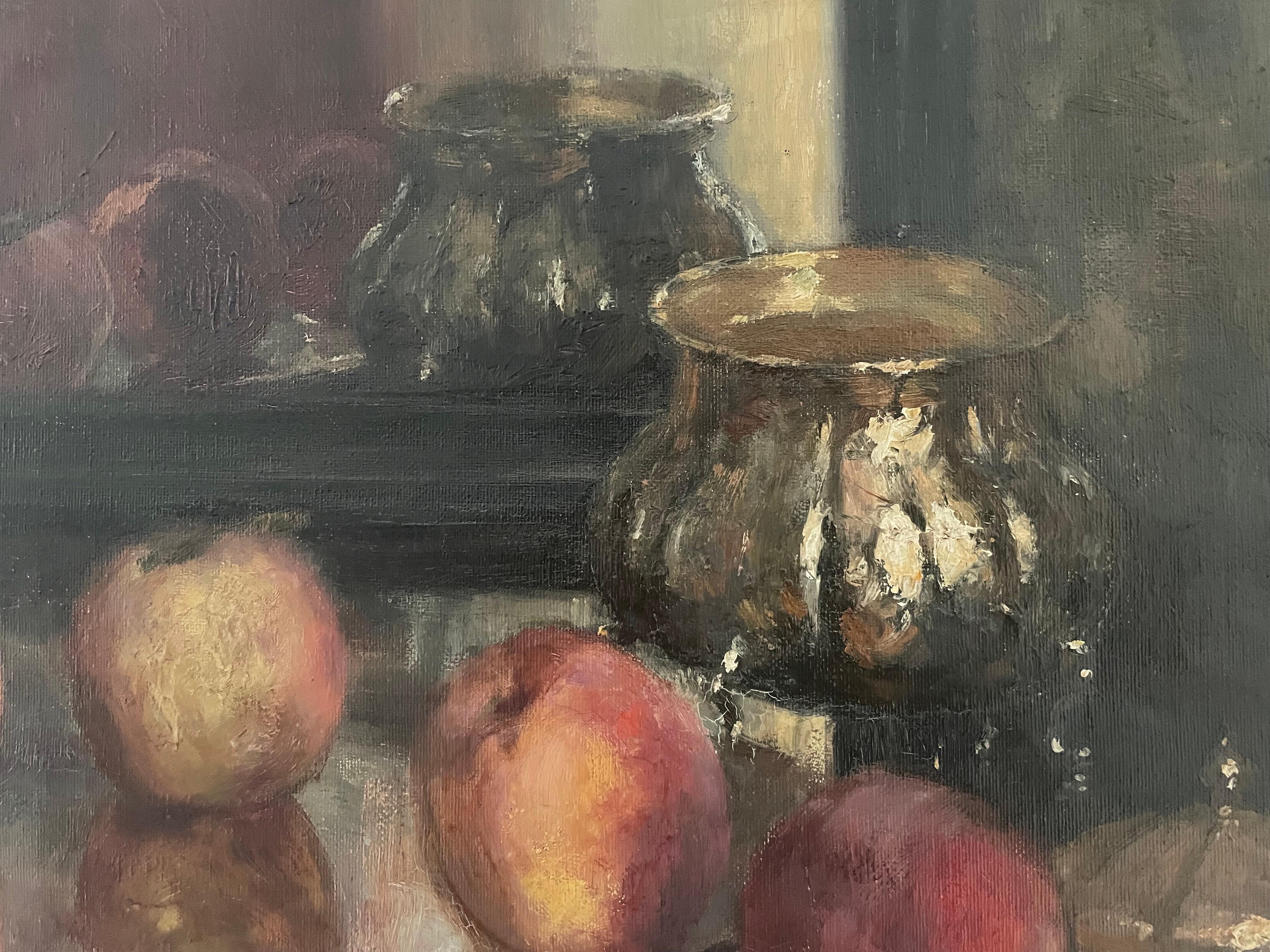 JOSEPH DE BELDER - Pesche, dipinto a olio su tela in natura del belga
