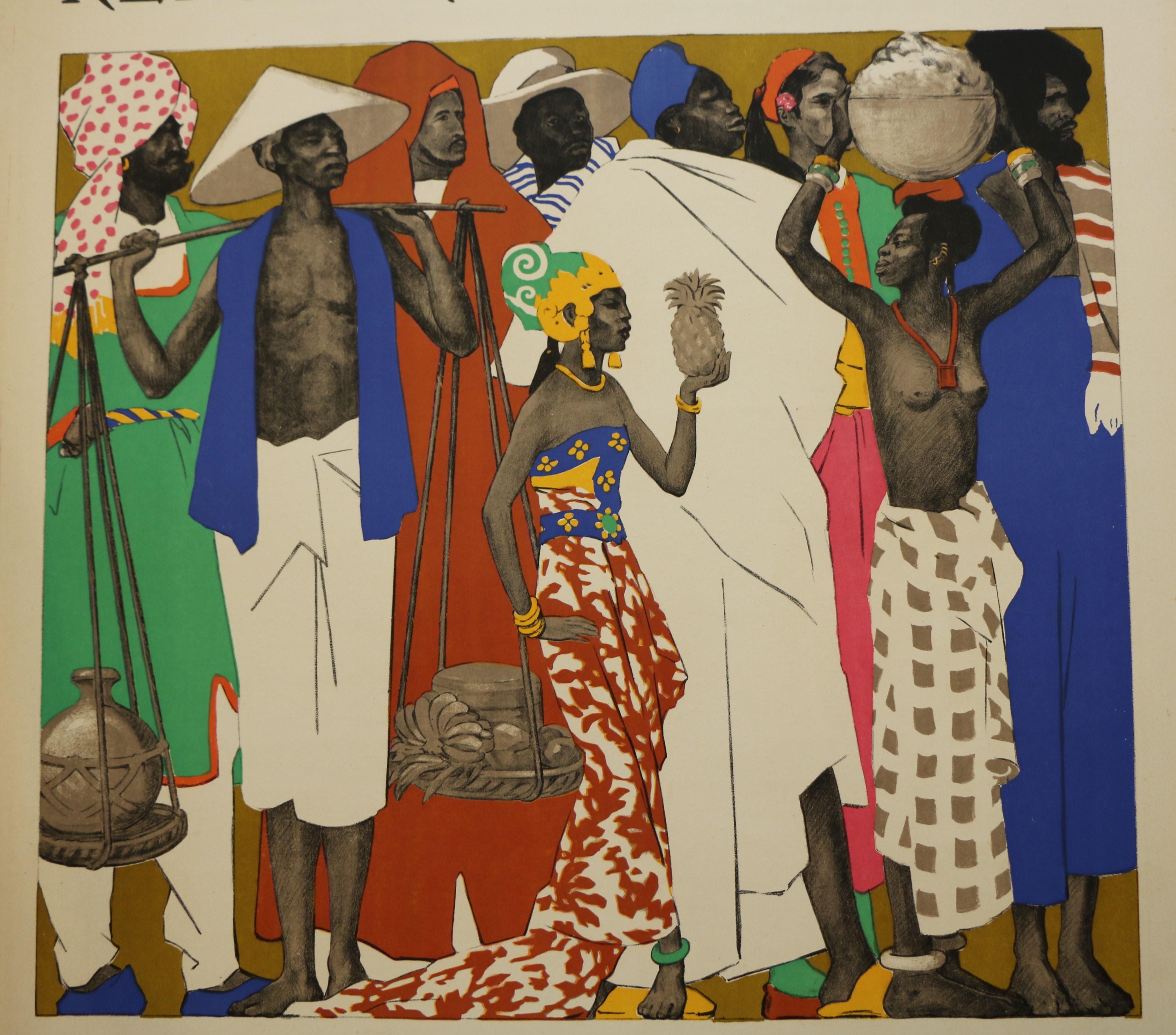 Joseph de La NÉZIÈRE (1873-1944), cartel de la Exposición Colonial, París - Print de Joseph de la Neziere