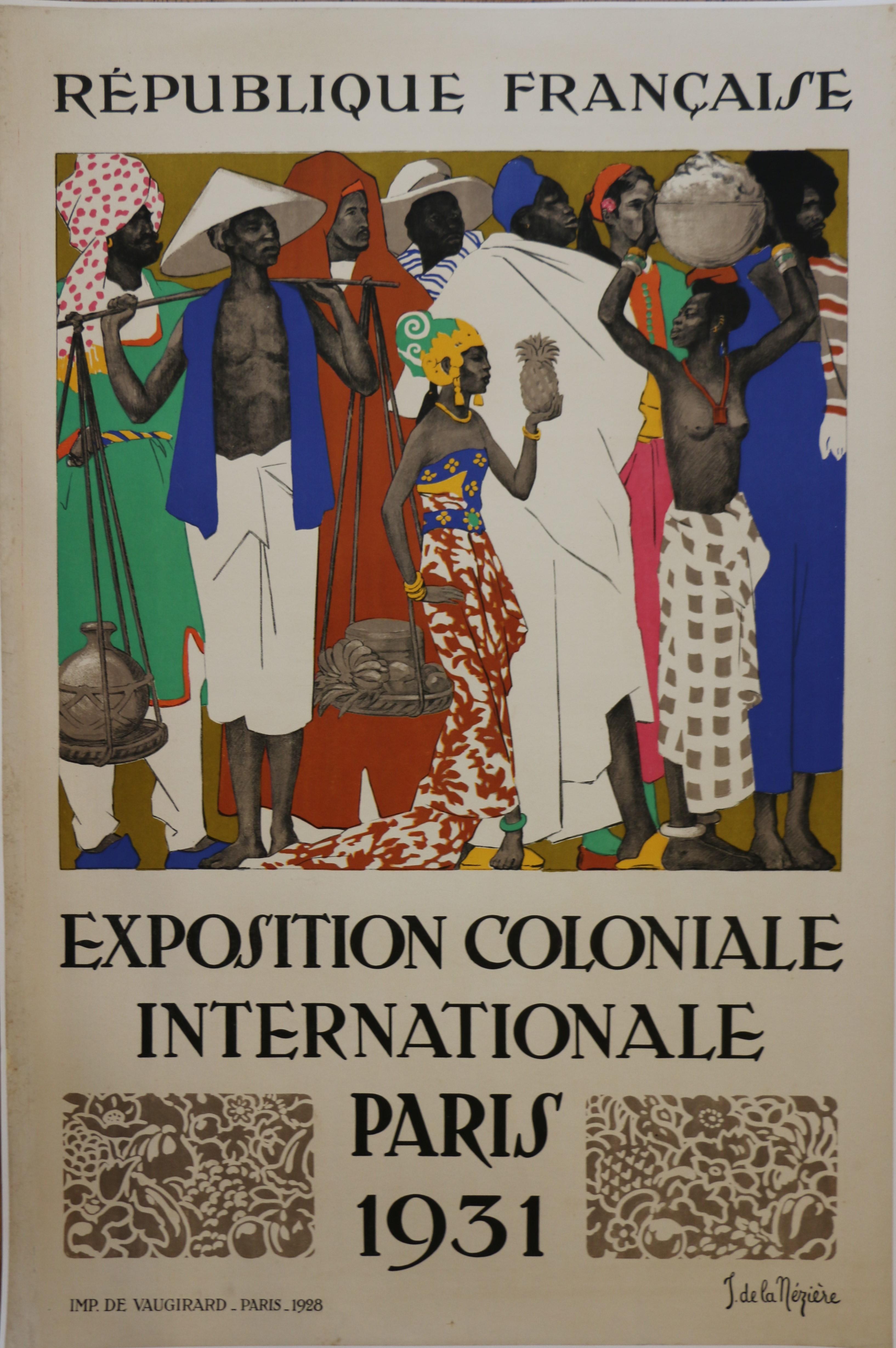 Figurative Print de Joseph de la Neziere - Joseph de La NÉZIÈRE (1873-1944), cartel de la Exposición Colonial, París