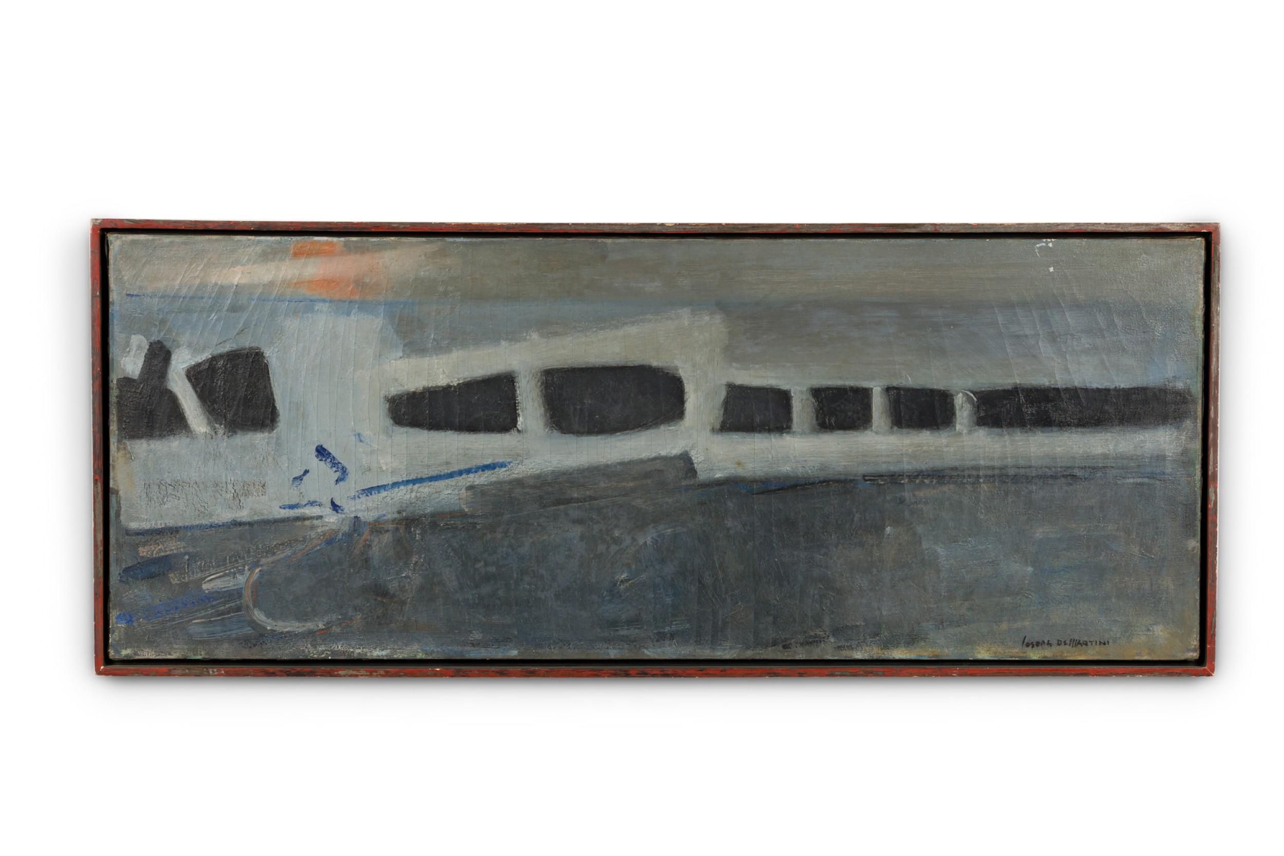 Peint à la main Joseph De Martini Peinture abstraite contemporaine américaine, intitulée 