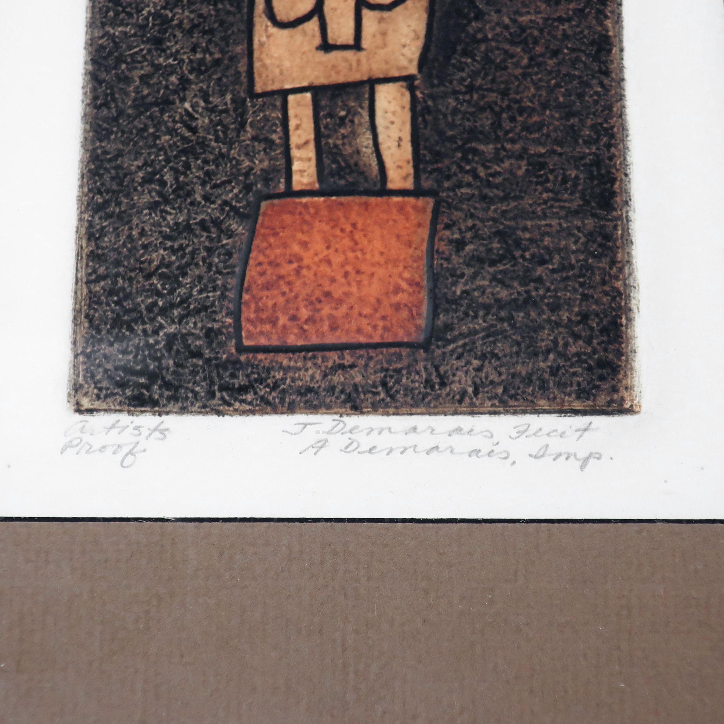 20th Century Joseph Demarais Limited Edition Iintaglio-Relief Print