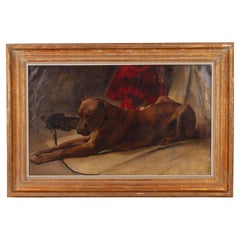 Antique Joseph Dierickx (Belgian 1865-1959) Huge Oil Painting 19thC