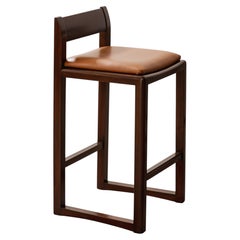 Joseph Dirand Bar Stool, Cognac Leather, 2010