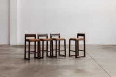 Joseph Dirand Bar Stools, Cognac Leather, 2010, Set of 4