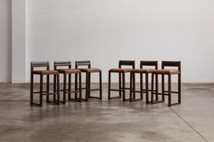Joseph Dirand Bar Stools, Cognac Leather, 2010, Set of 6