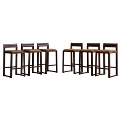 Joseph Dirand Bar Stools, Cognac Leather, 2010, Set of 6