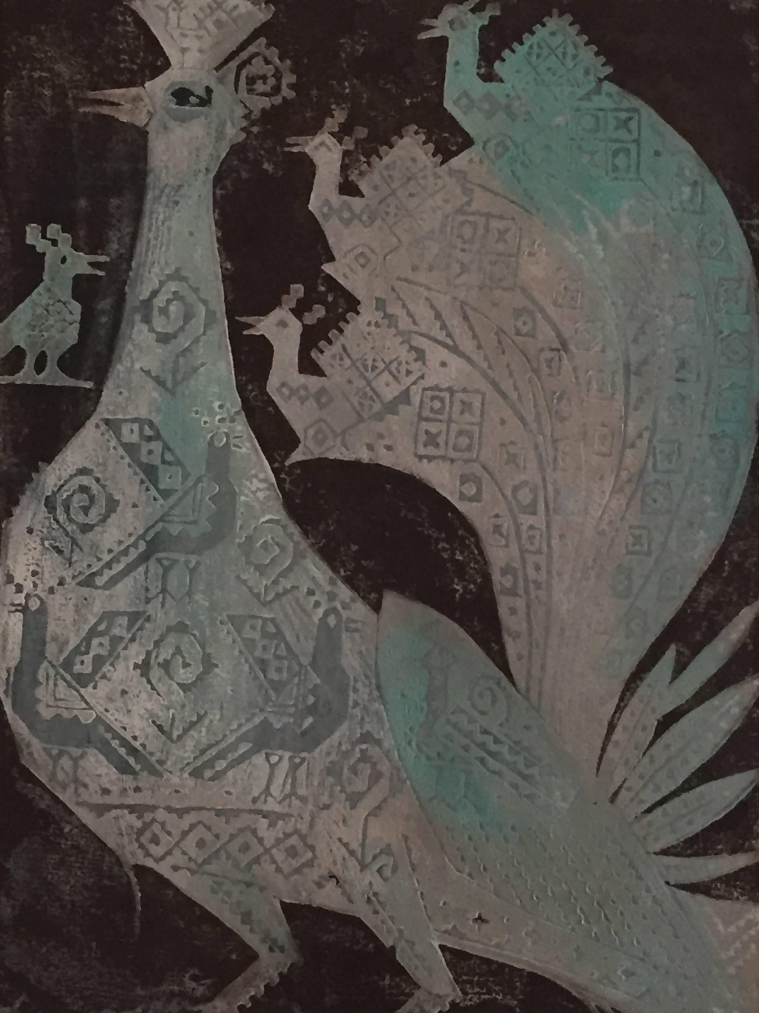 Bird & Young – Print von Joseph Domjan