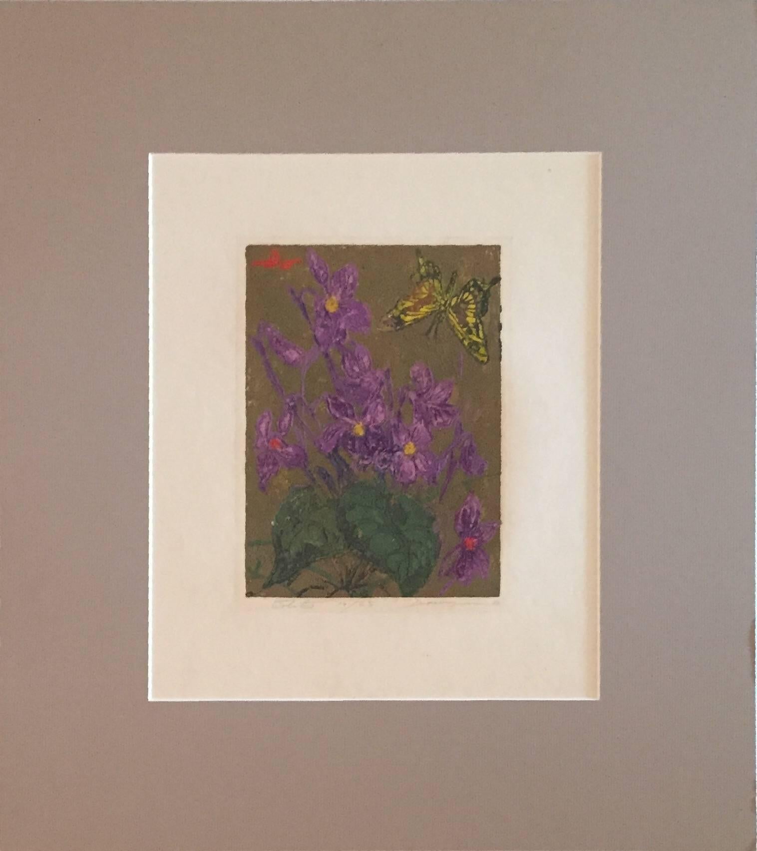 Joseph Domjan Landscape Print - Violets 