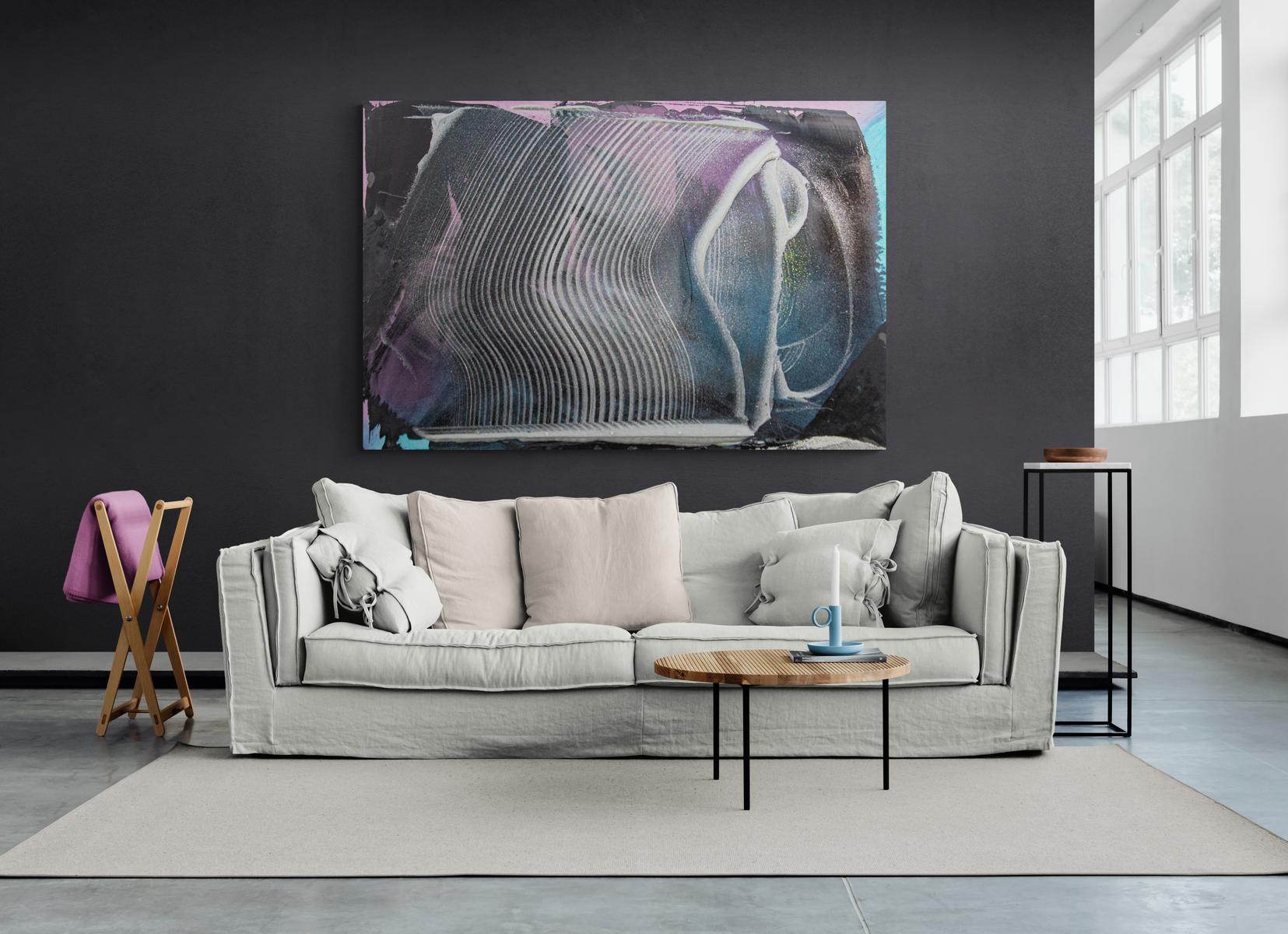 Aarons Galaxy - riche, sombre, empâtement, abstrait gestuel, acrylique sur toile en vente 5