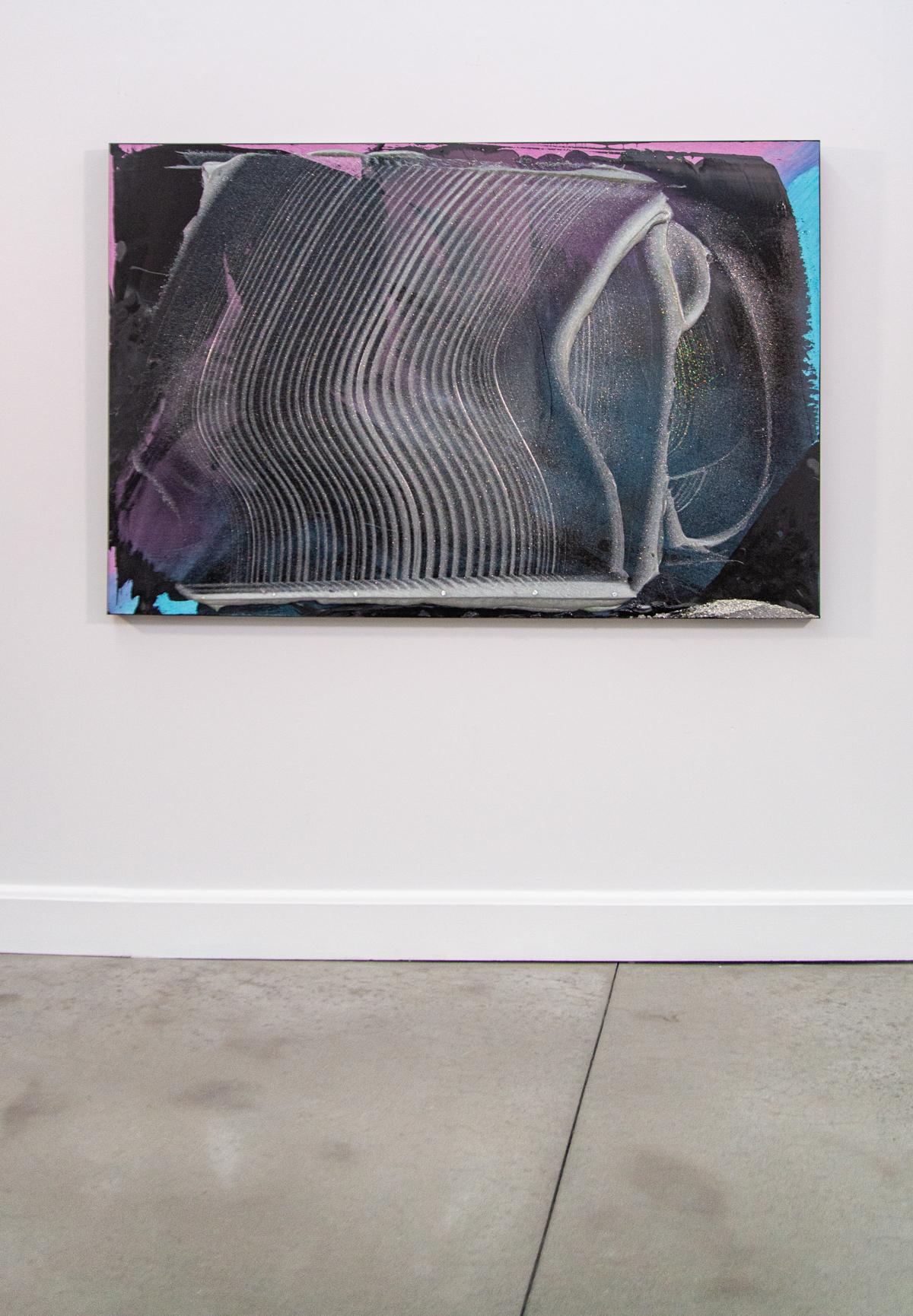 Aarons Galaxy - rich, dark, impasto, gestural abstract, acrylic on canvas - Painting by Joseph Drapell