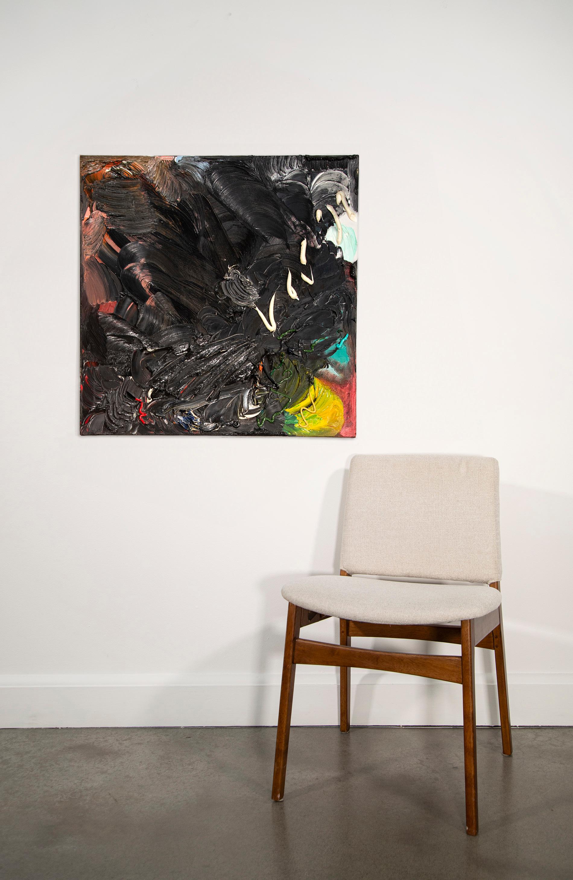 Descent of Light - reichhaltig, dunkel, Impasto, gestisch abstrakt, Acryl auf Leinwand (Abstrakt), Painting, von Joseph Drapell